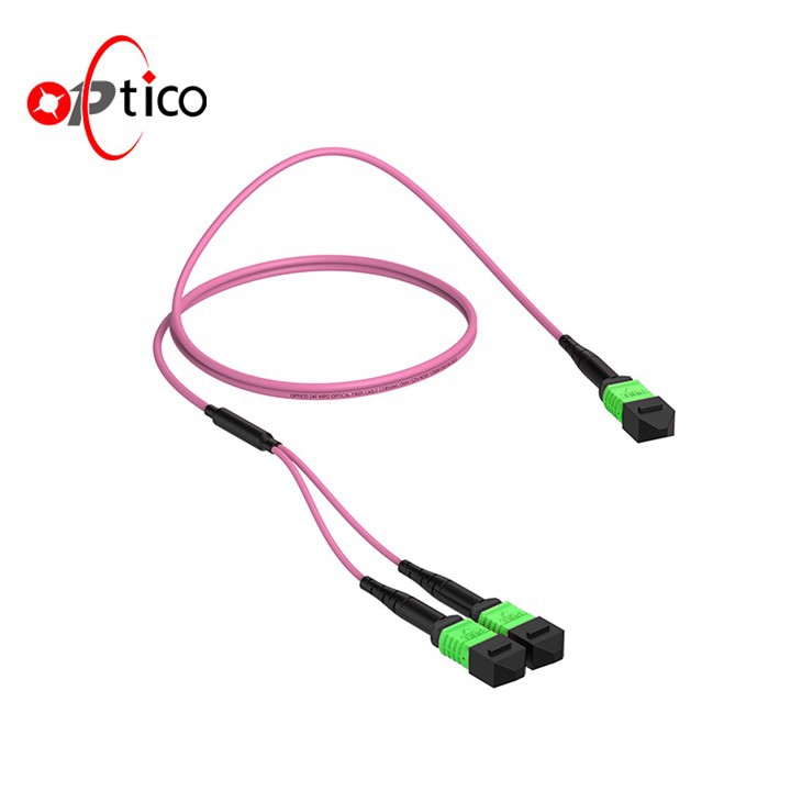 200G 800G 12F MTP до 4F MTP APC Multi Mode Fibre Cable